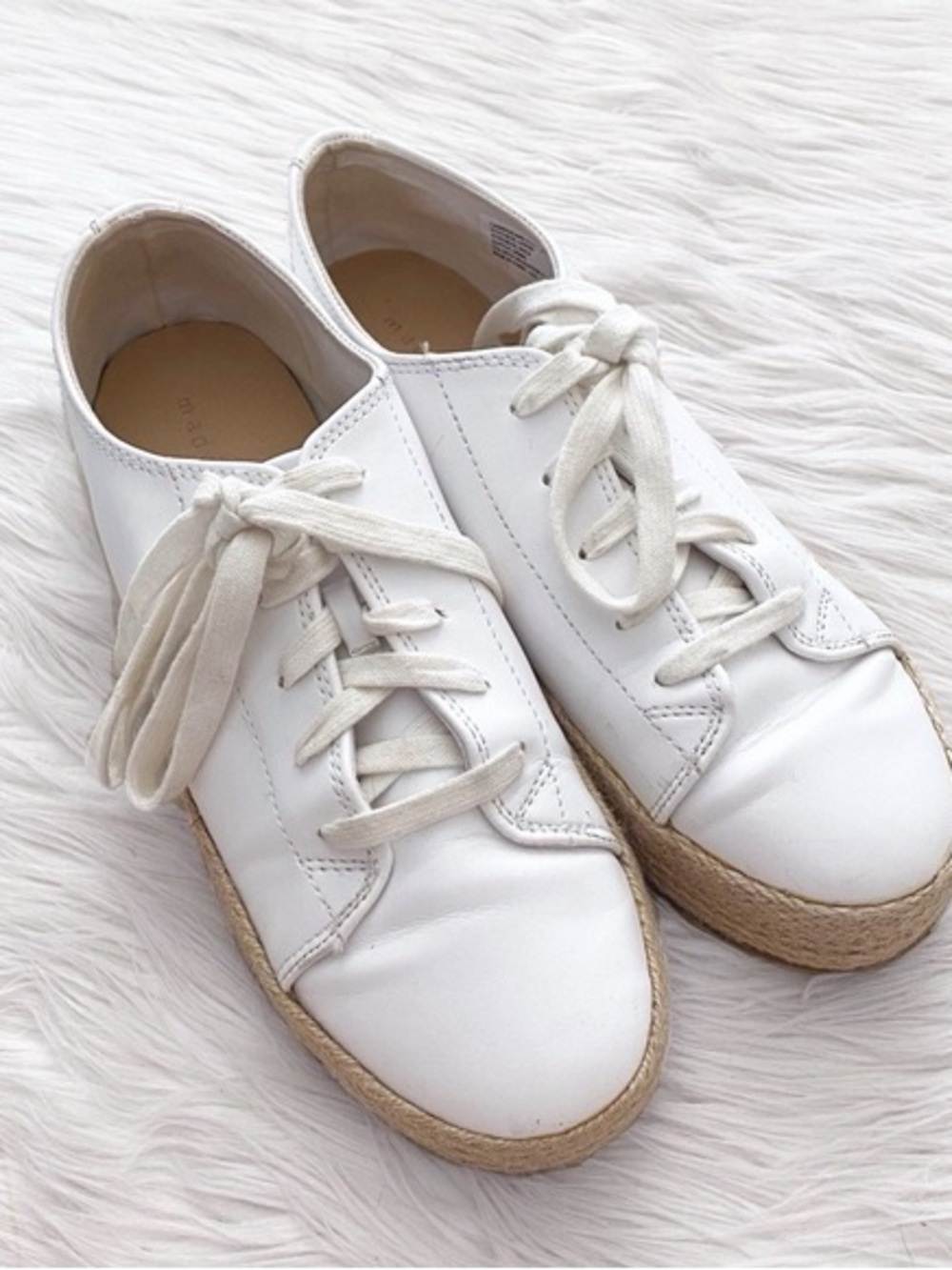 Madden NYC "Catie" White Lace-Up Platform Sneakers